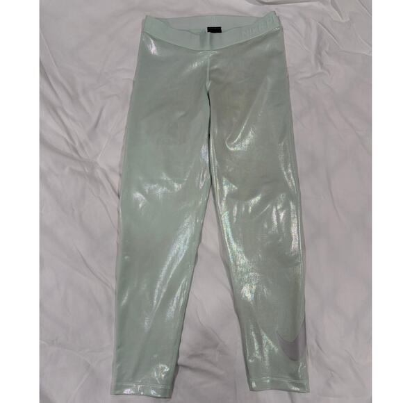 Nike Dri Fit Mermaid Sea Glass 3/4 Length Athletic Leggings Size Medium - Picture 1 of 8